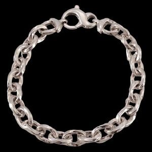 Sterling Italy Contemporary Twisted Oval Link Bracelet